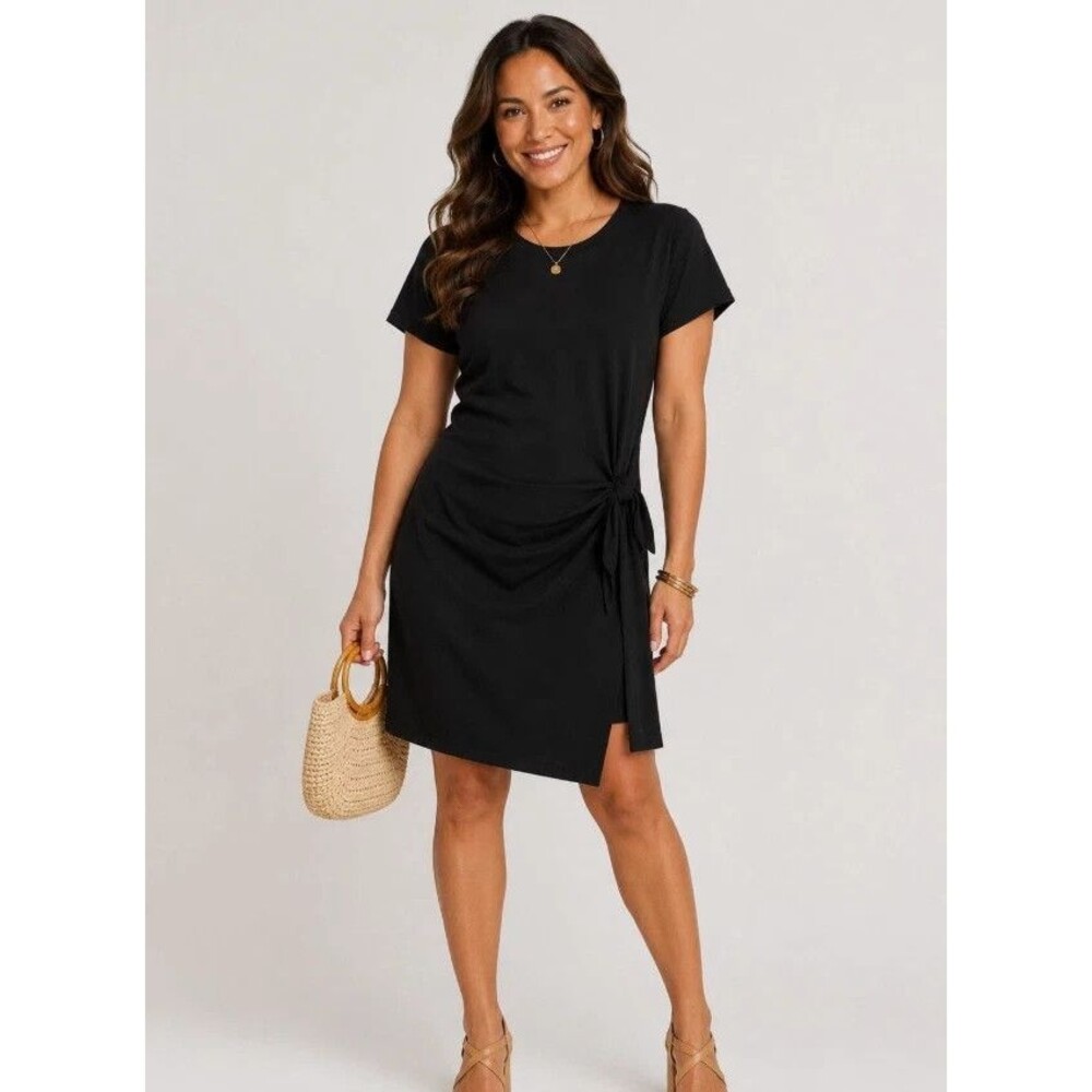 Threads 4 Thought Wrap Dress Dark Blue Soft Stretch Short Sleeve Women’s Medium
